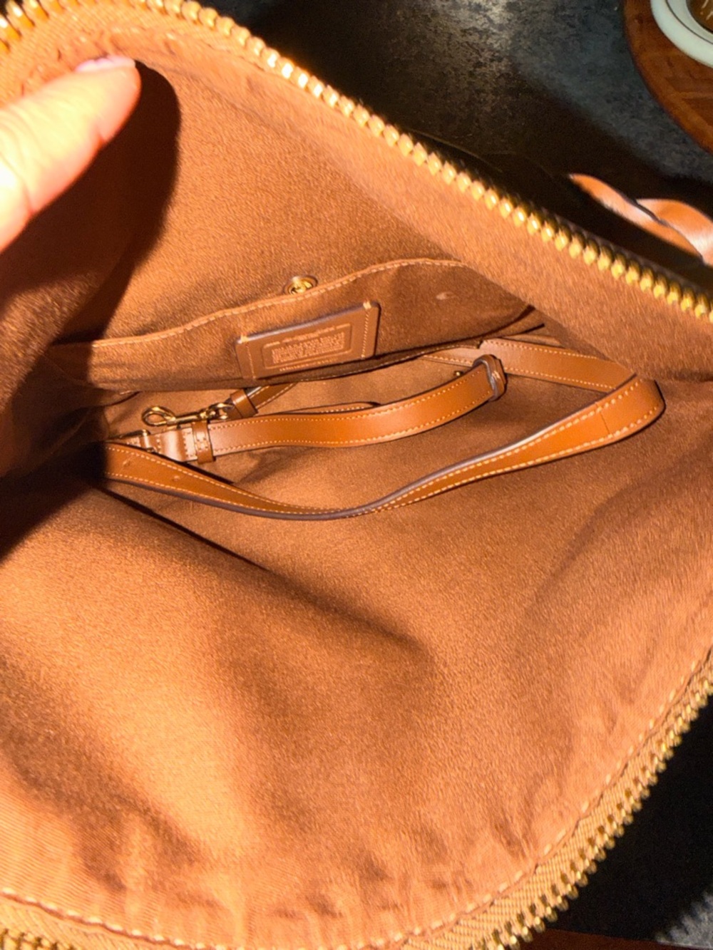 Coach Brown Signature Canvas Shoulder Bag with Braided Handle - Picture 2 of 2